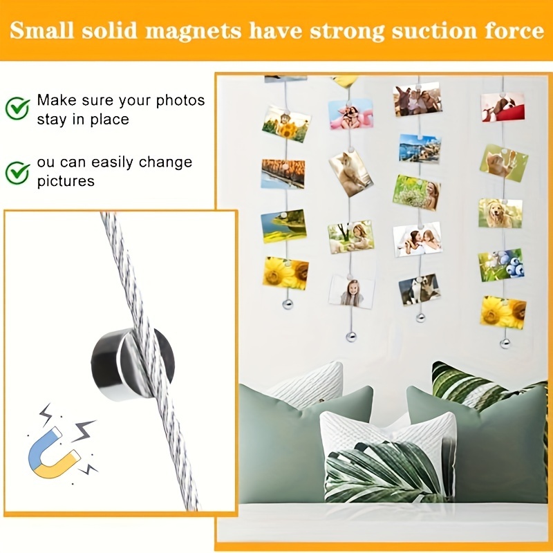 Stainless Steel Photo Wire Rope Photo Wall Hanging Holder ( - Temu