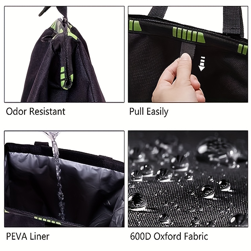 Car Trash Can Oxford Fabric Car Trash Bag Foldable - Temu