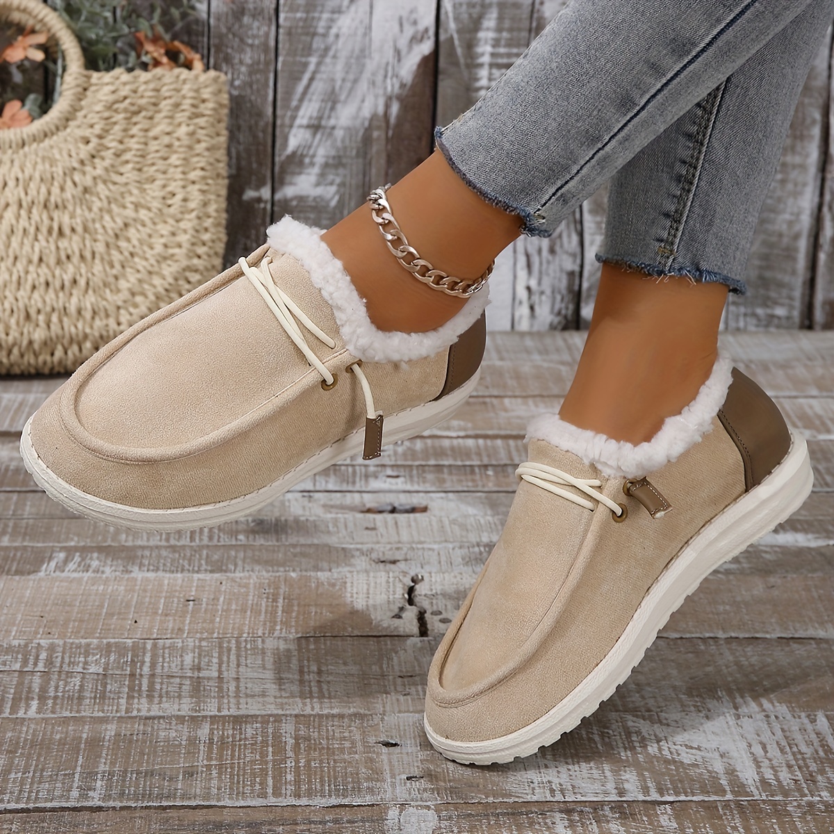 Udvidelse Lærd boksning Womens Plush Lined Slip On Loafers Winter Warm Casual Shoes | Shop Now For  Limited-time Deals | Temu