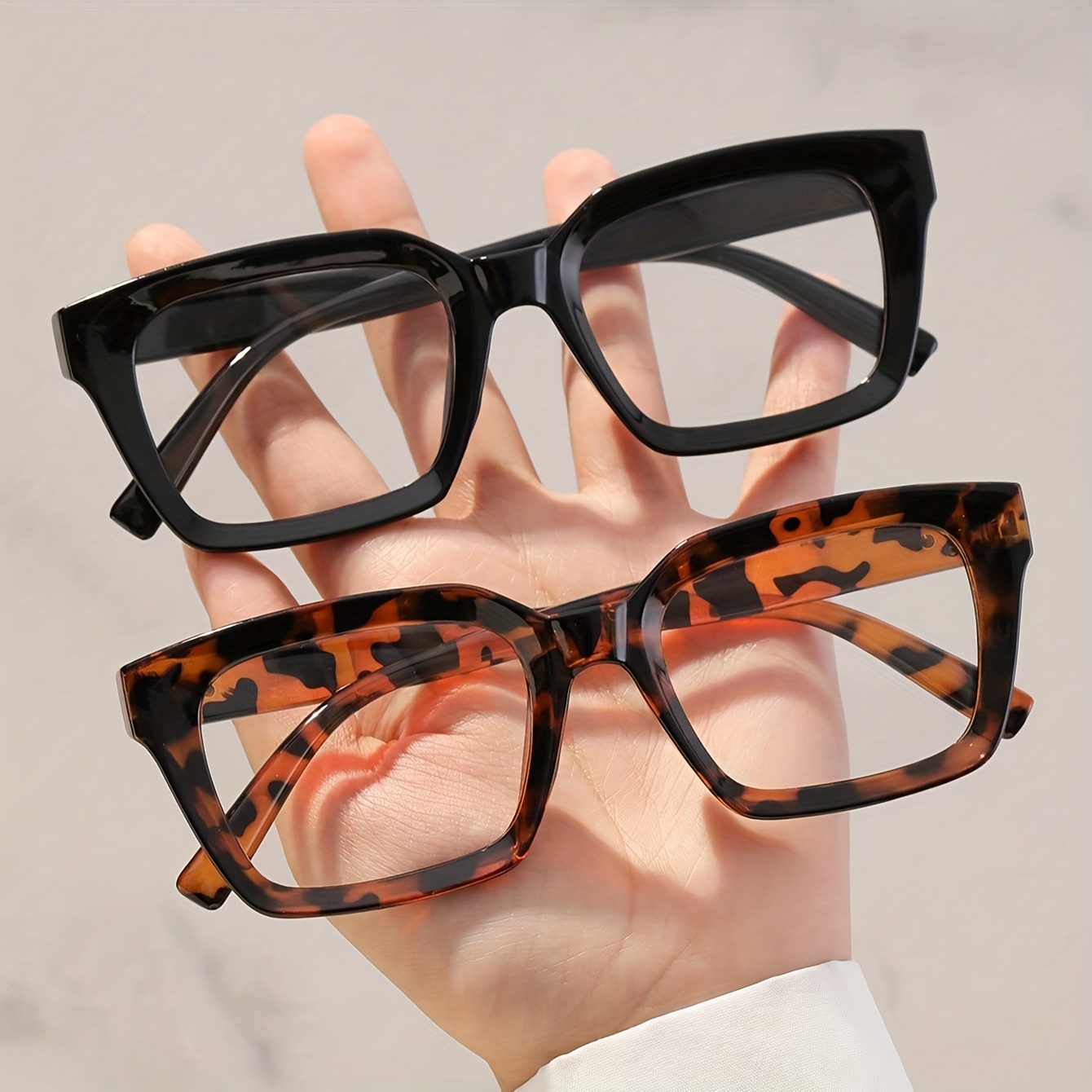 Retro Square Optical Glasses Frames Men Women Fashion Prescription Glasses  Clear Lens Eyeglasses