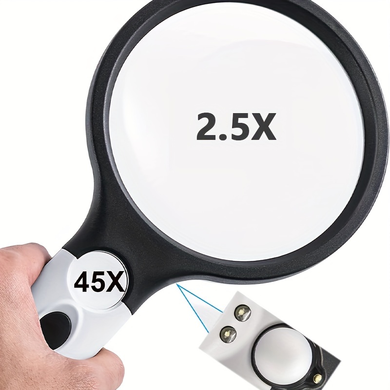 1pc Lighting Magnifying Glass,LED Lighting Magnifying Glass For Seniors,  Replaceable With 3 Different Magnification Lenses