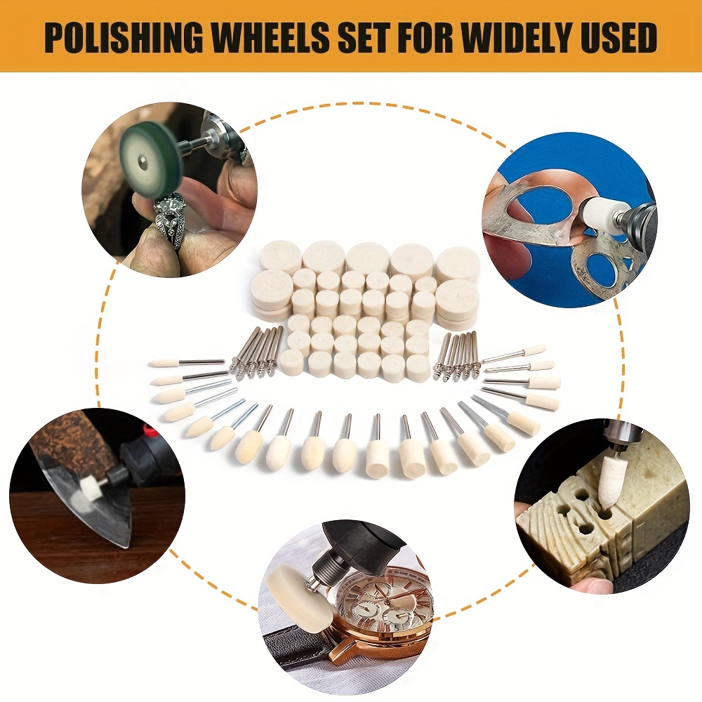 58Pcs Abrasive Polishing Wheel Buffing Pads Grinding Kit for Dremel Rotary  Tool