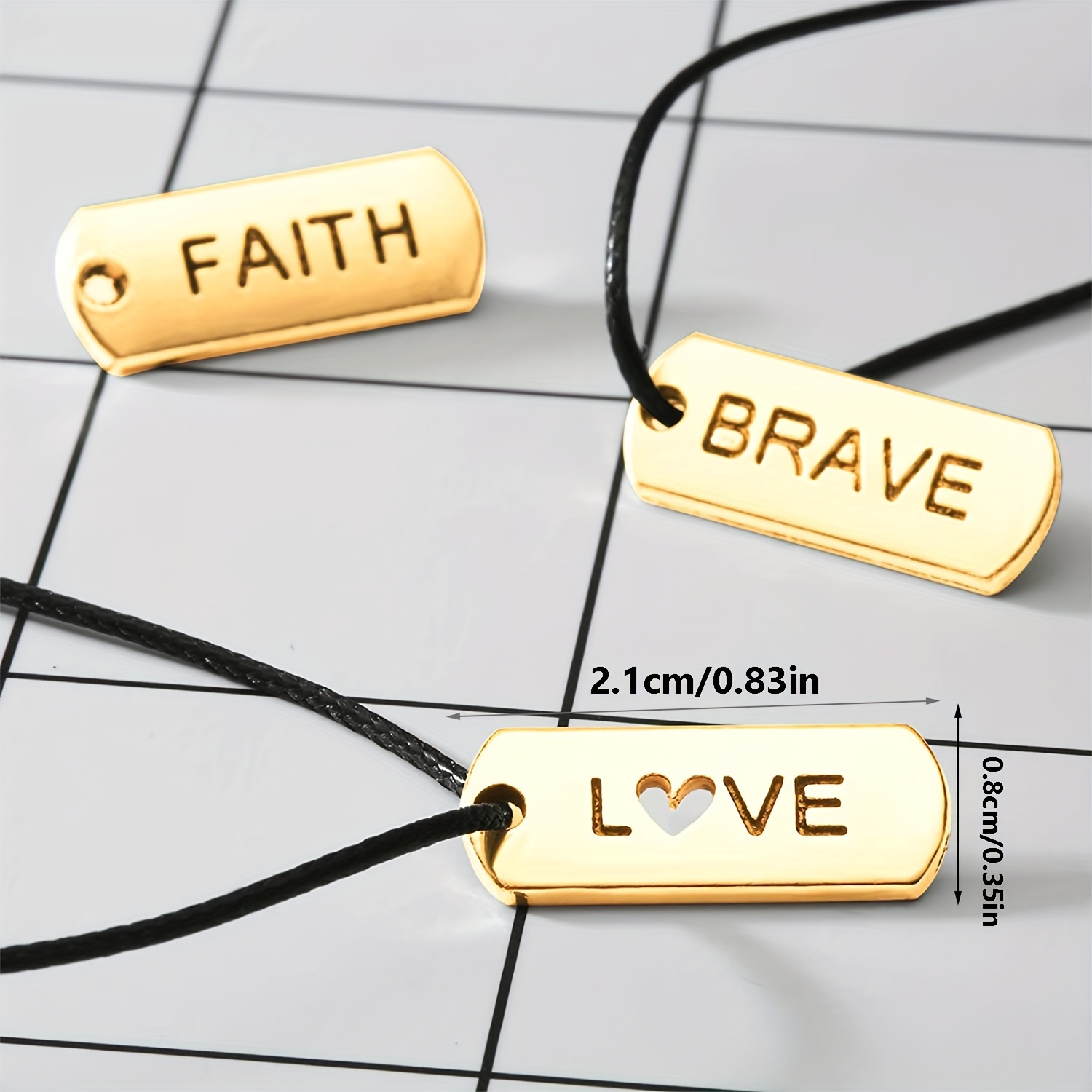 Engraved Inspiration Word Charms Pendants For Necklaces - Temu