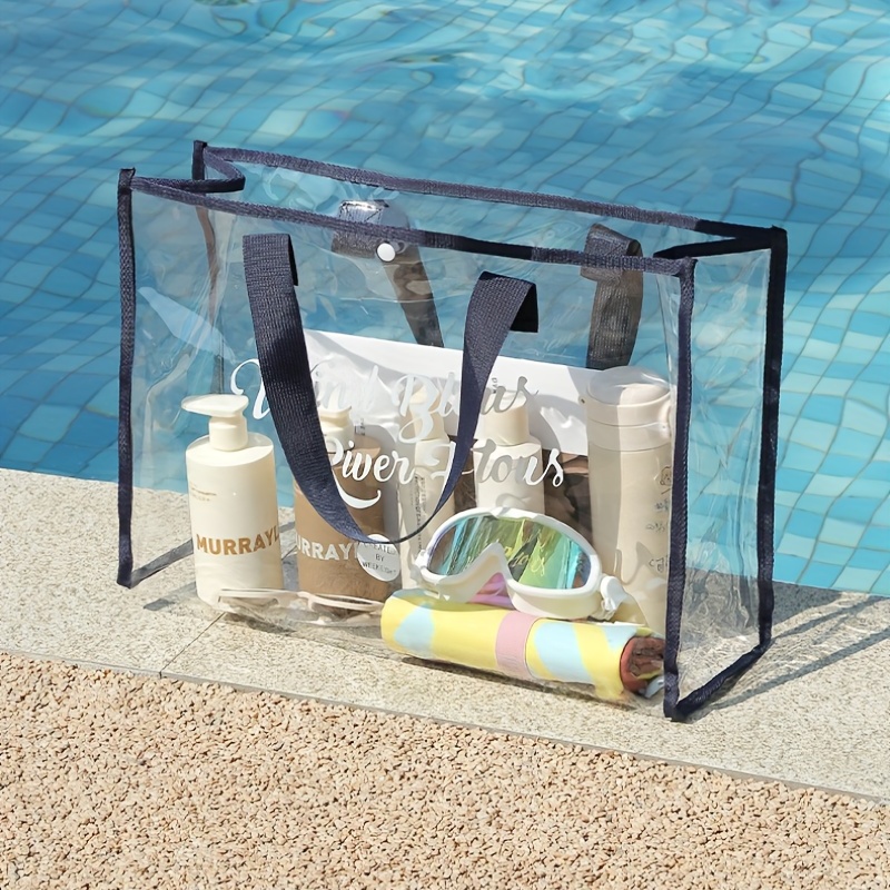Sac de rangement en filet portable sacs de plage transparent pliable sac à  chaussures de grande capacité femmes sac organisateur de bain de voyage de  plage sac à main