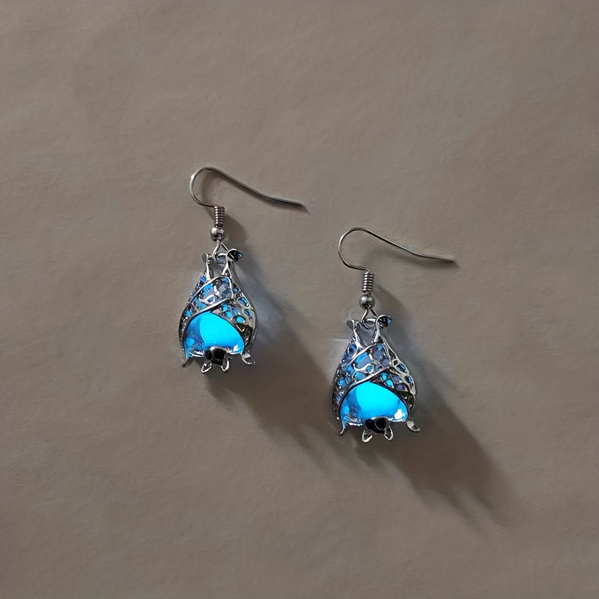 Hollow Luminous Bat Drop Earrings