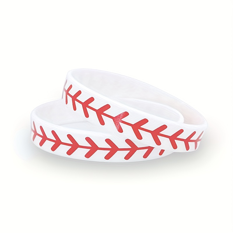 1pc Baseball & Softball Cheer Up Silicone Bracelet Home Run Play Ball Slogan Sports Bracelet,Temu