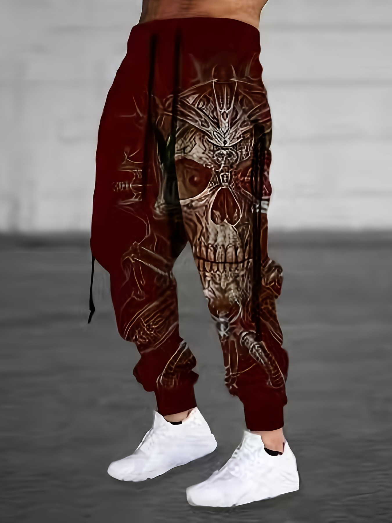 Halloween Skull Print Men's Drawstring Sweatpants Casual - Temu