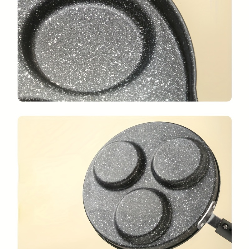  Sartén para huevos de aleación de aluminio de 4 tazas, sartén  antiadherente para huevos, hamburguesas fritas, sartén para desayuno para  cocina del hogar, cocina de cocina, estufa de gas, placa de