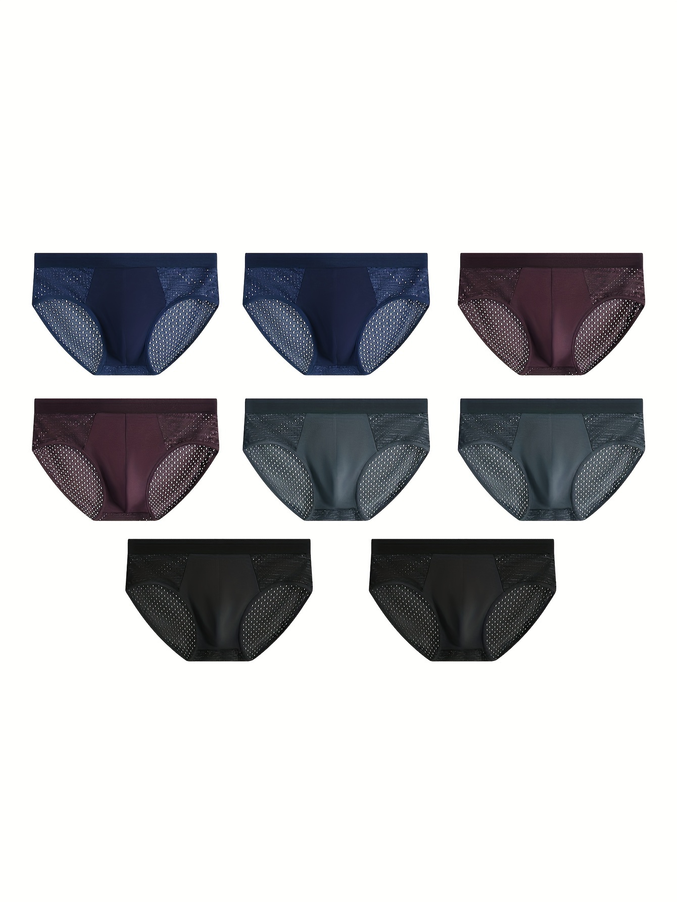 Men Briefs Underwear Ice Silk Panties Quick-drying Solid Color Soft  Comfortable 