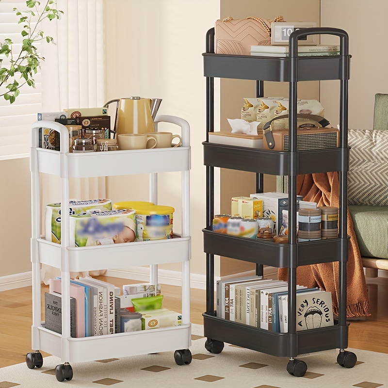 3-tier Cart Shelf, Shelf With Handles, Mobile Snack Cart For Kitchen,  Toilet, Office, Multi-tier Multifunctional Bedroom Bedside Storage Rack -  Temu