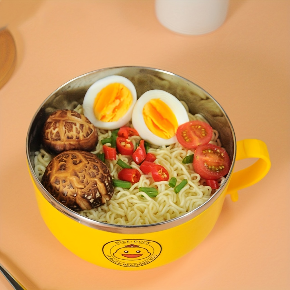 Stainless Steel Instant Noodle Bowl Double-layer Student Canteen