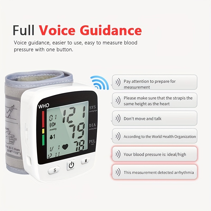 Portable Rechargeable Digital Blood Pressure Monitor With - Temu