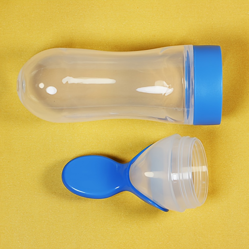Teether Baby Feeding Set Silicone Feeding Bottle With Spoon - Temu