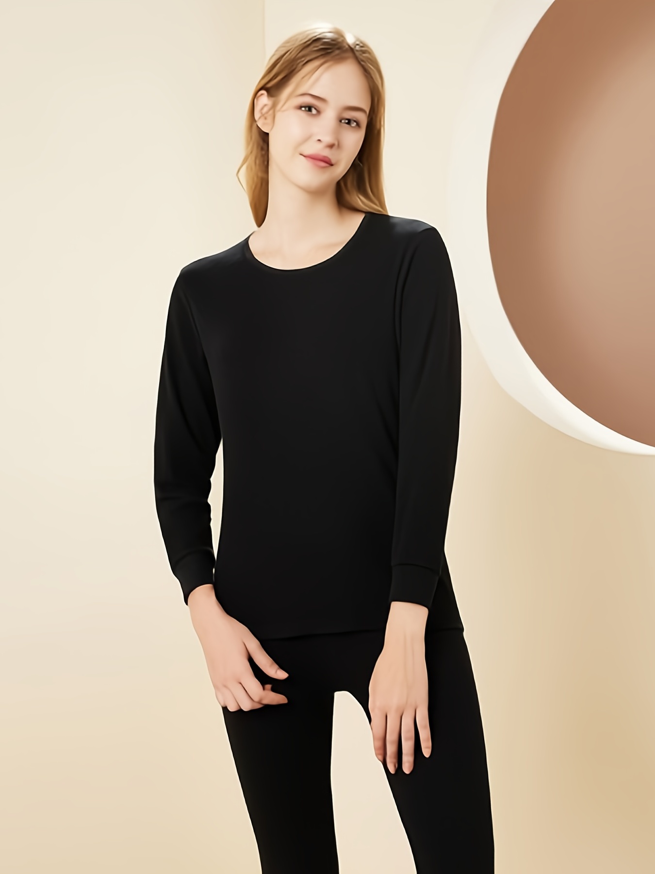 Seamless Thermal Innerwear Set (Black) at  Women's Clothing store