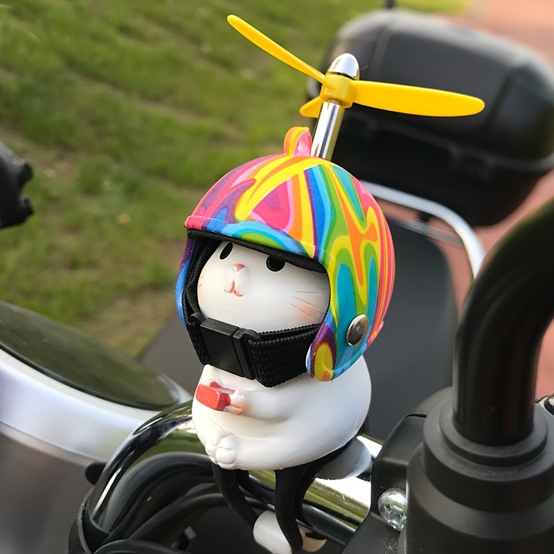 Bike Helmet Decor Cartoon Cat Doll Ornament - Temu