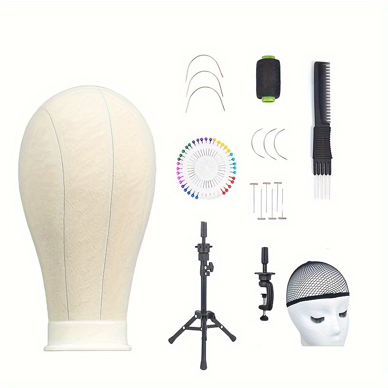 Wig Styling Stand With Canvas Head And T Pins Plussign Styrofoam