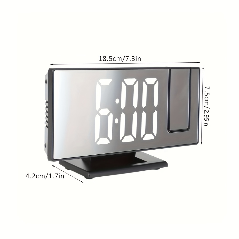 1 Reloj Despertador Con Proyección Digital Con Espejo Reloj - Temu