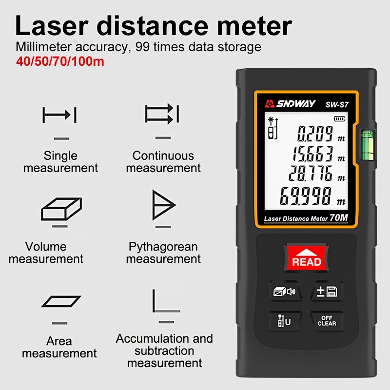 レーザー測定デジタルレーザー距離計ピタゴラスモード測定距離面積と