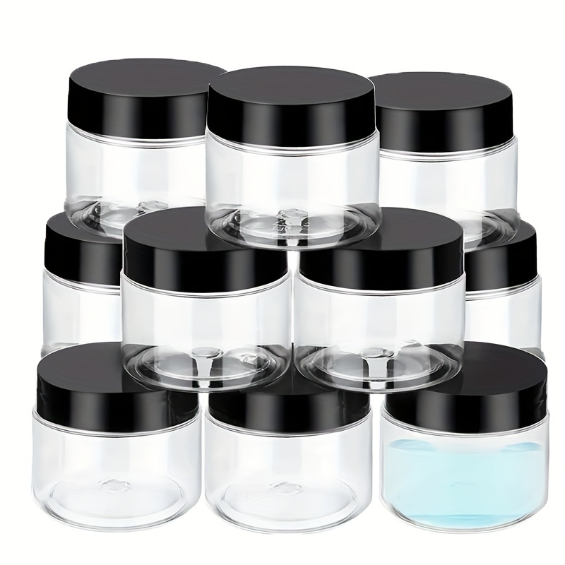 Empty Clear Slime Glue Bottle Round Plastic Makeup Jar With - Temu
