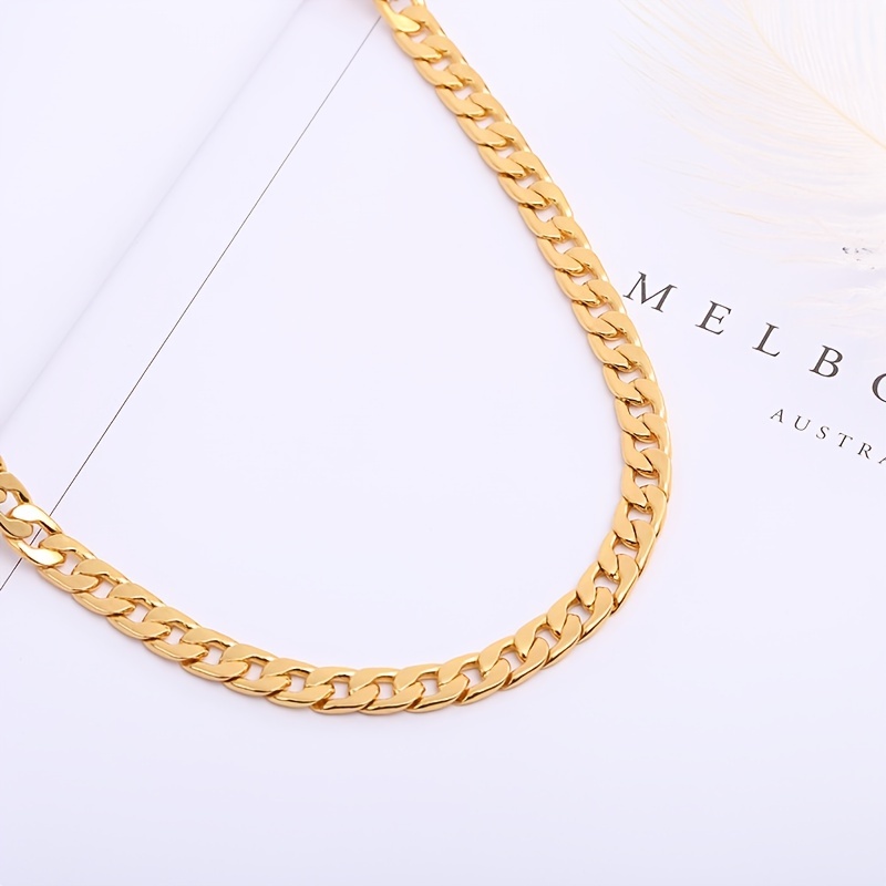 6mm Golden Plated Link Chain Necklace for Men