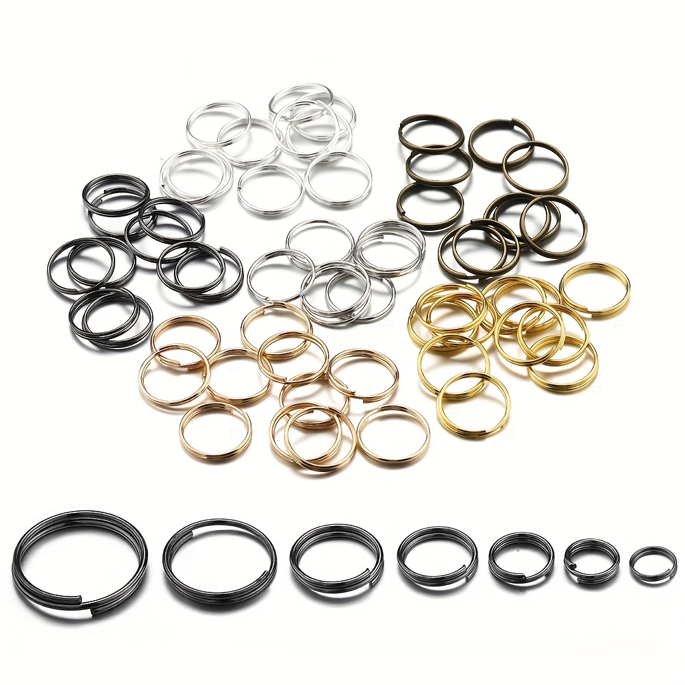 200pcs 8mm Mini Split Jump Ring with Double Loops Small Round Metal Black  Key Rings Connectors for Making Handwork Charms Pendants Key Chains