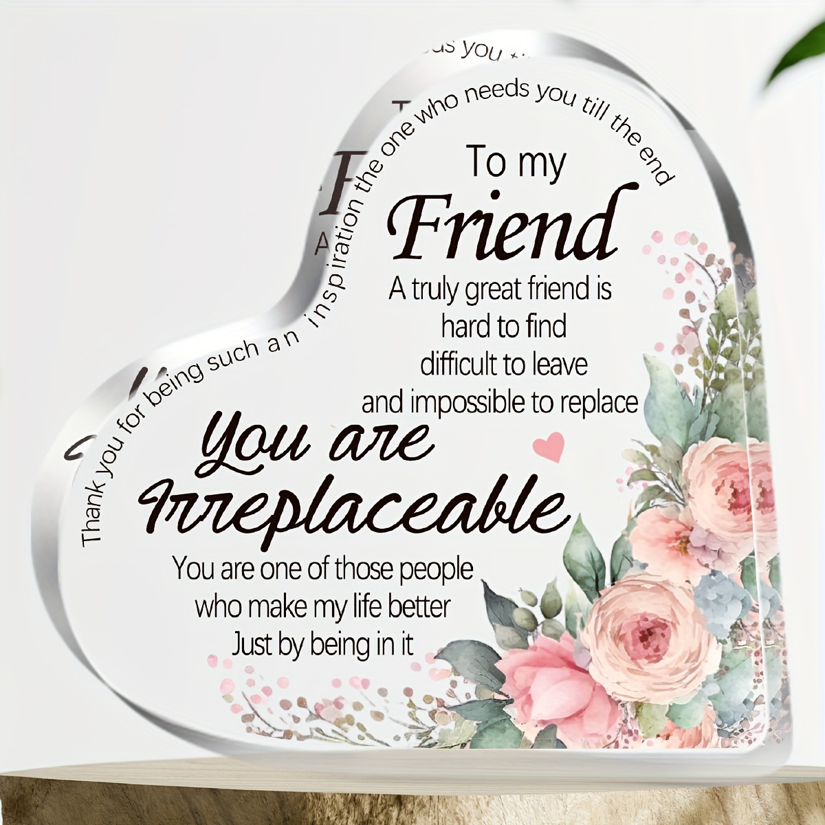  Best Friends Gifts for Women Acrylic Heart Rose