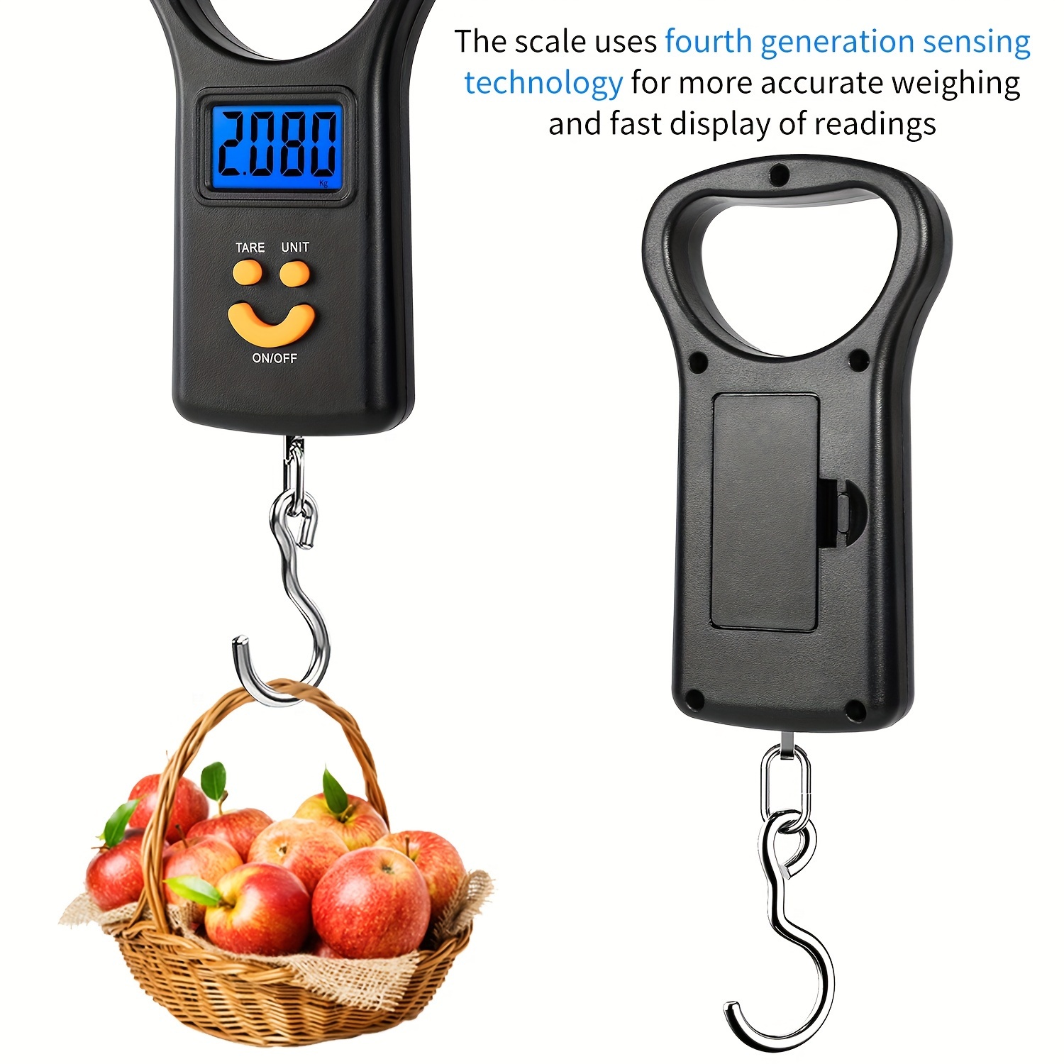 Digital Fish Hook Hanging Scale Backlit Lcd Screen Get Ready - Temu Canada