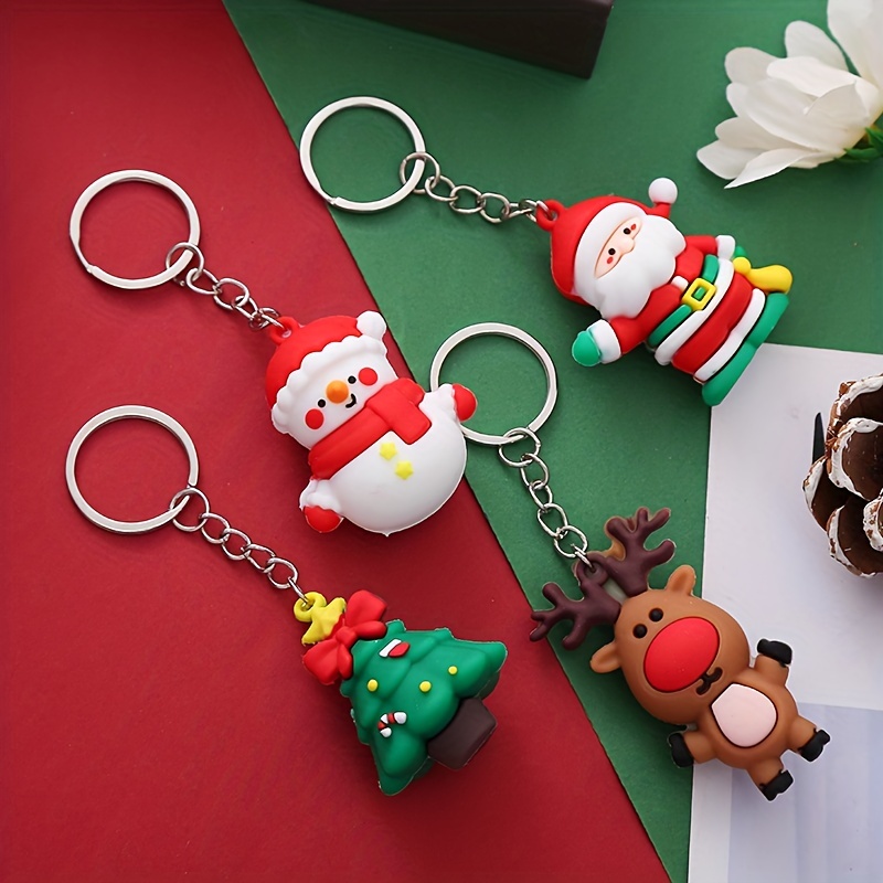 Santa Claus Keychain Elk Car Bag Accessories Snowman - Temu