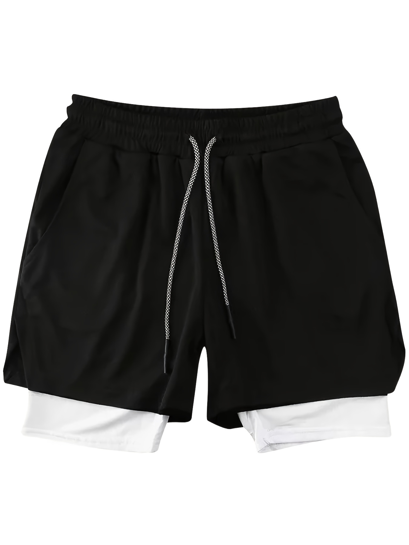 NEVER QUIT Double Layer 2 in 1 Sports Shorts with Inner Tights for