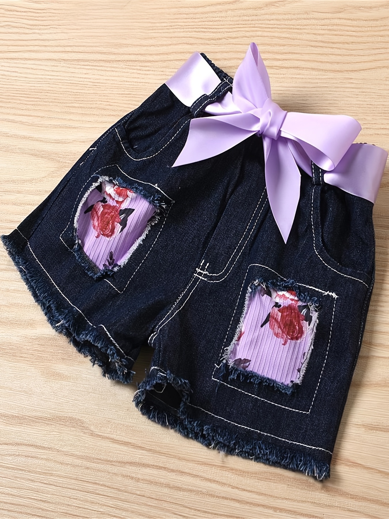 2pcs Baby Girl 95% Cotton Letter Print Camisole and Raw Hem Denim