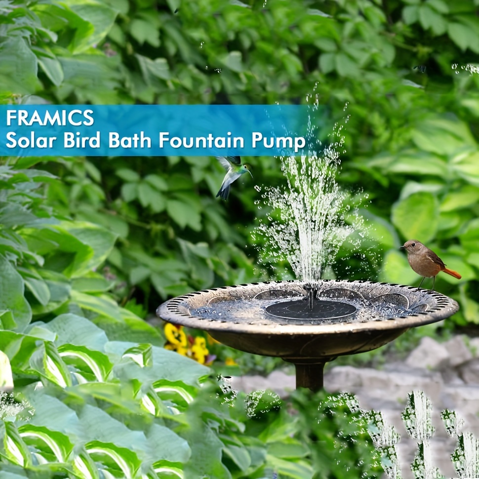 Bomba de agua de fuente solar para baño de pájaros, mini bomba de fuente  solar mejorada de 1.5 W, kit de panel solar de pie libre para jardín