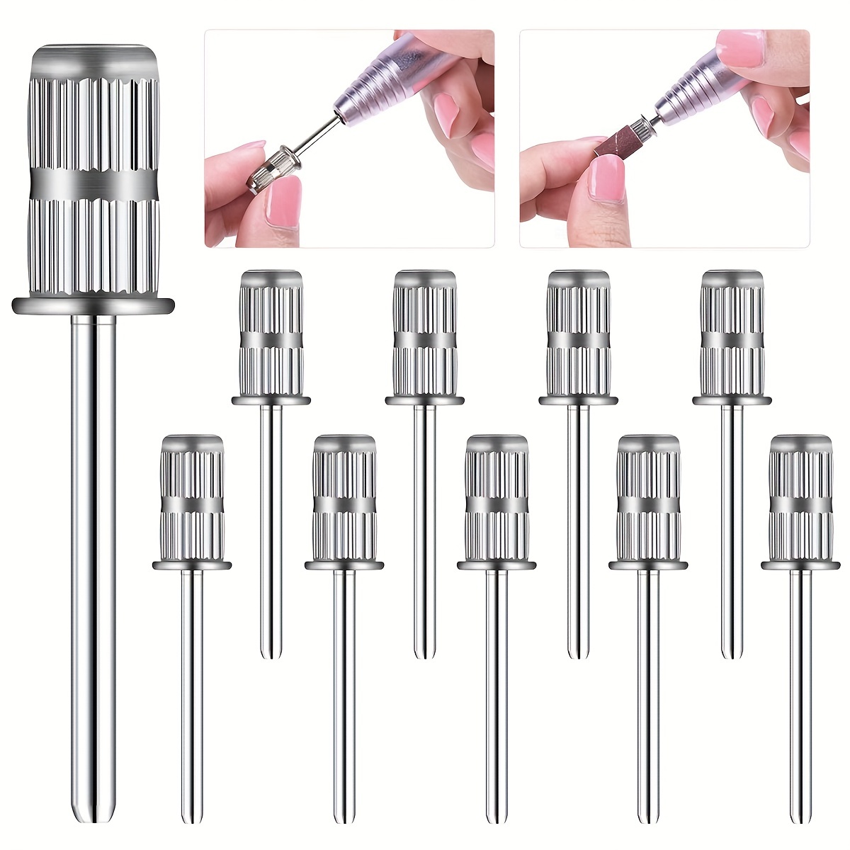 Nail Drill Heads Nail Drill Bits Sanding Band Shaft Nail - Temu