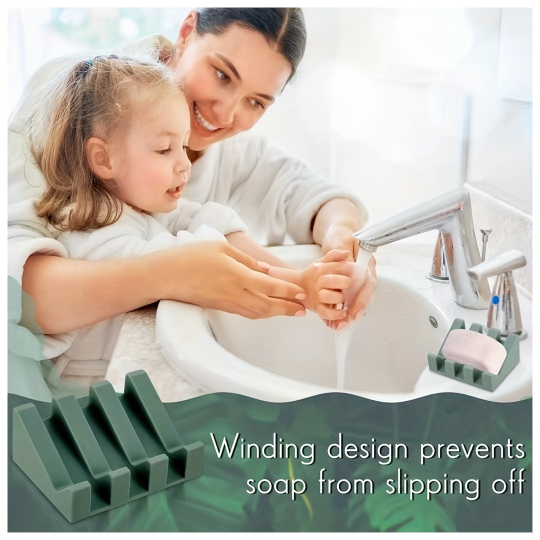 Silicone Soap Dish Self Draining Waterfall Bar Soap Holder