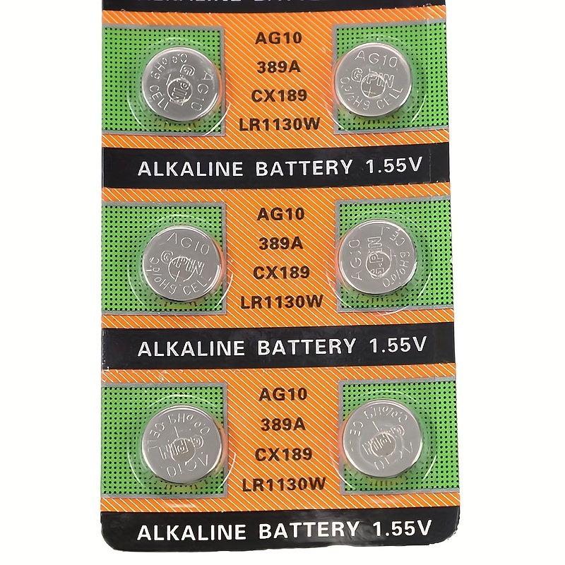 10Pcs AG10 LR1130 389A Battery Alkaline Button Coin Cell 1.55V Watch Toy  Button Batteries