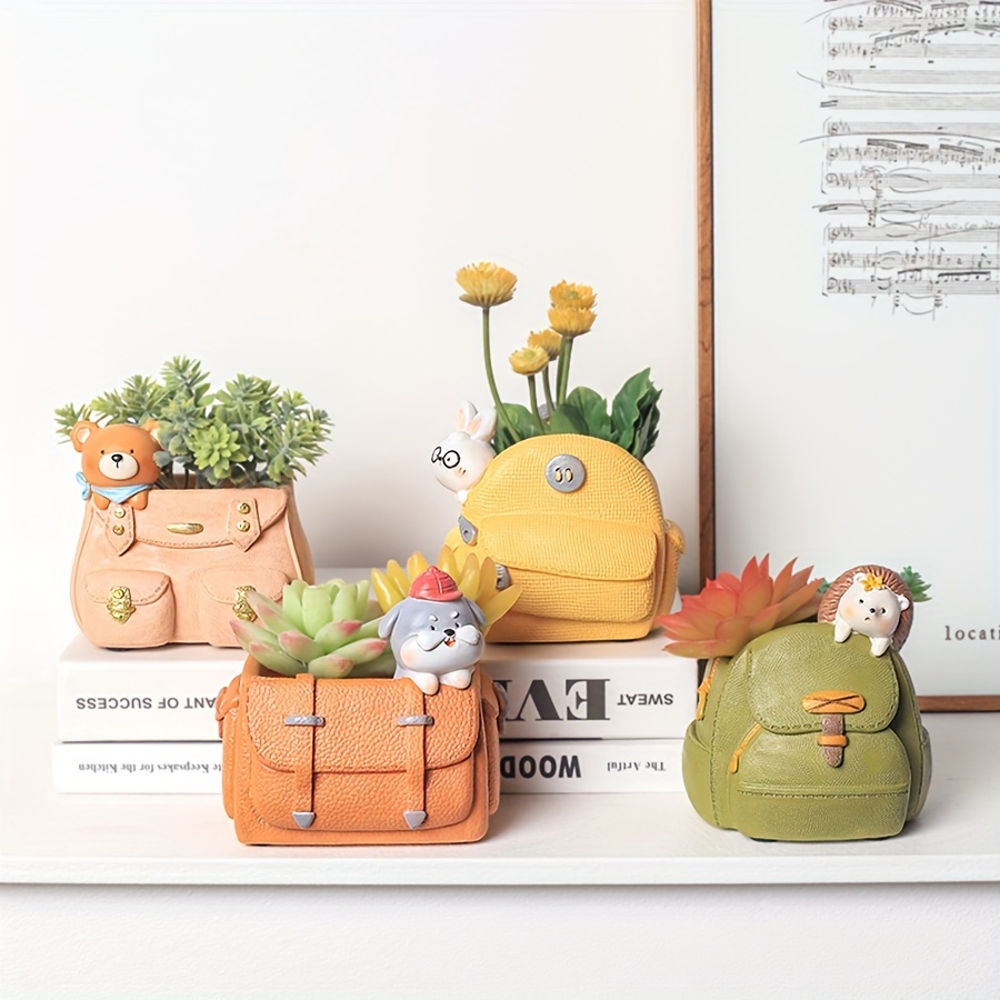 Mini macetas decorativas para plantas, macetas de cerámica con forma humana  para suculentas, bonitas macetas de cactus con drenaje, macetas