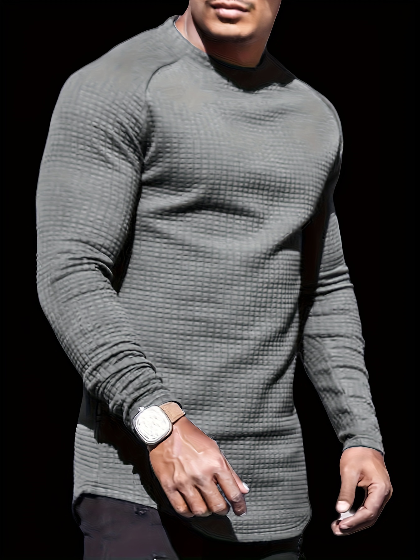 Solid Compression Shirts Men Long Sleeve Athletic Moisture Wicking  Baselayer Undershirt Gear Tshirt For Sports Workout