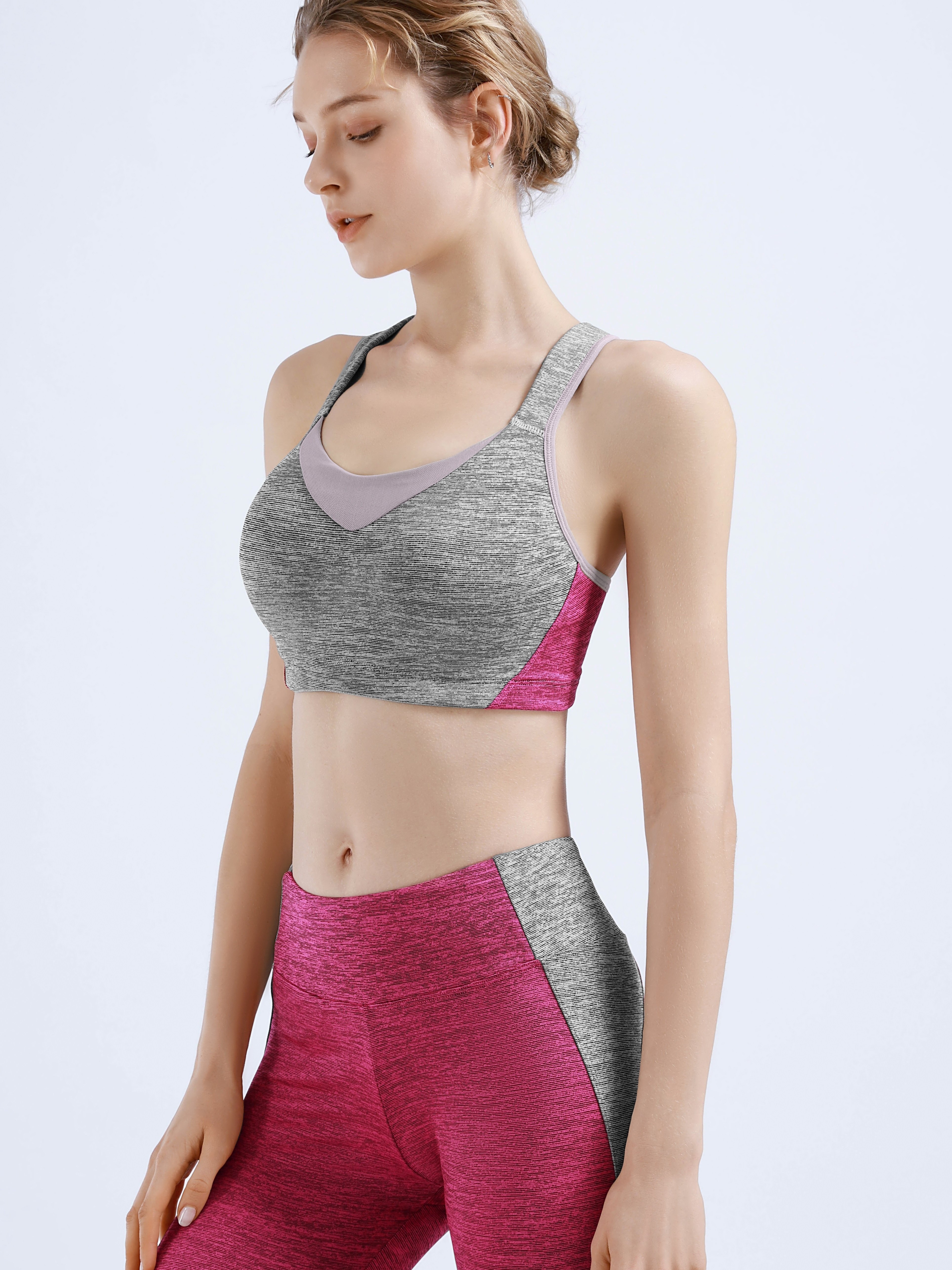 Contrast Binding Cami Sports Bra Fashion Stitching Yoga - Temu