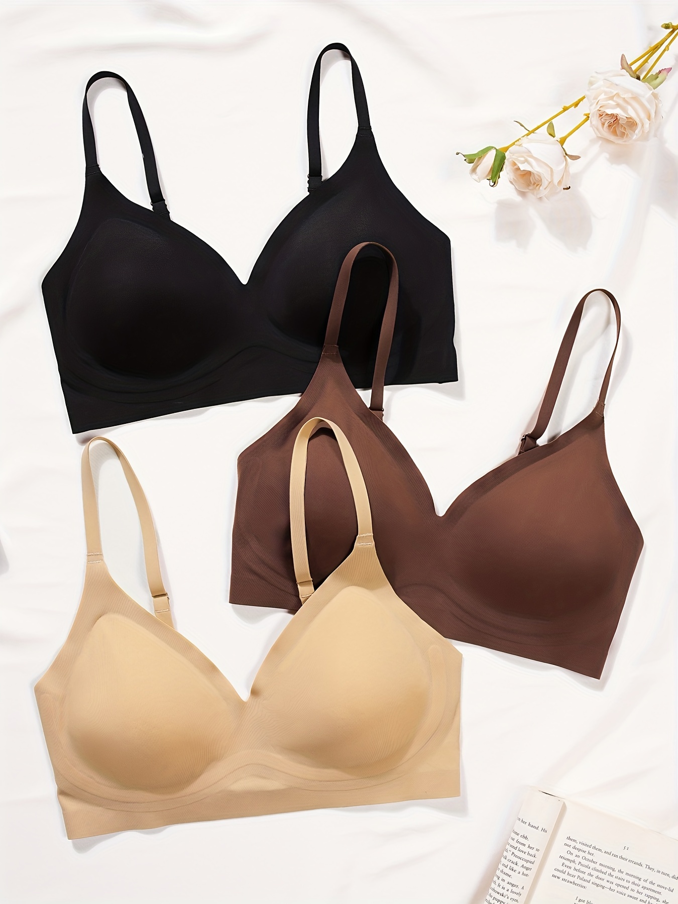 Seamless Solid Wireless Bras Comfy Breathable Push Intimates - Temu