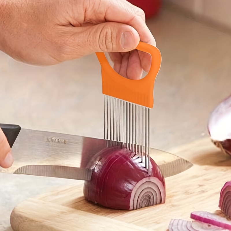 Stainless Steel Onion Holder: Perfect For Slicing Tomato - Temu