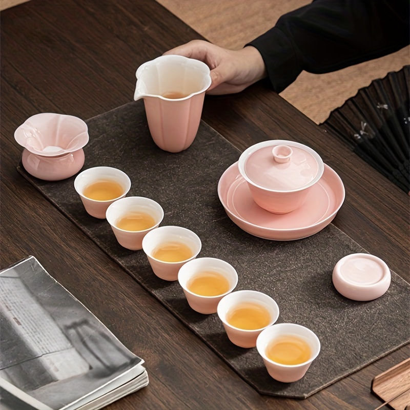 Portable Travel Tea Set, Handmade Kungfu Tea Set, Porcelain Teapot