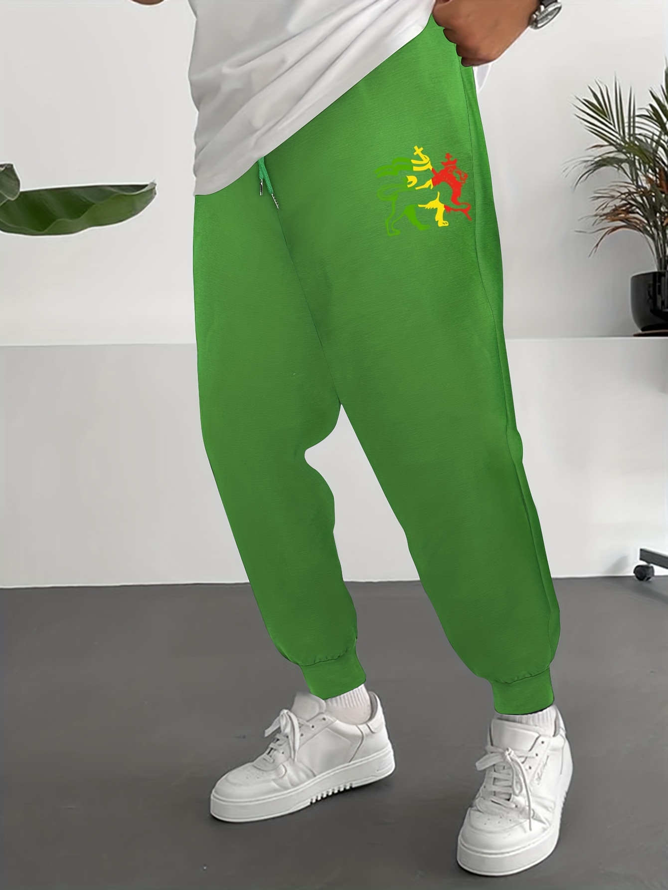 Joggers Estampado León En 3d Hombre Pantalones Chándal Gran - Temu