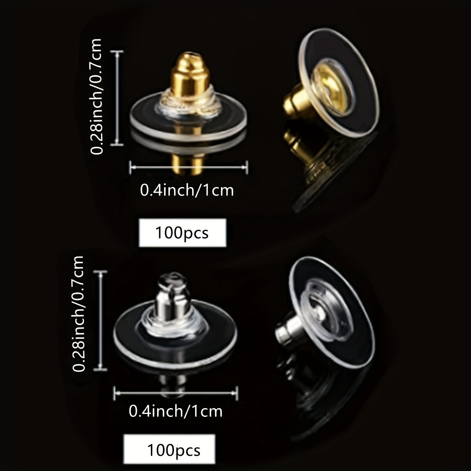 Earring Safety Backs Metal 100PCS Tight Ear Lockings Earrings Back