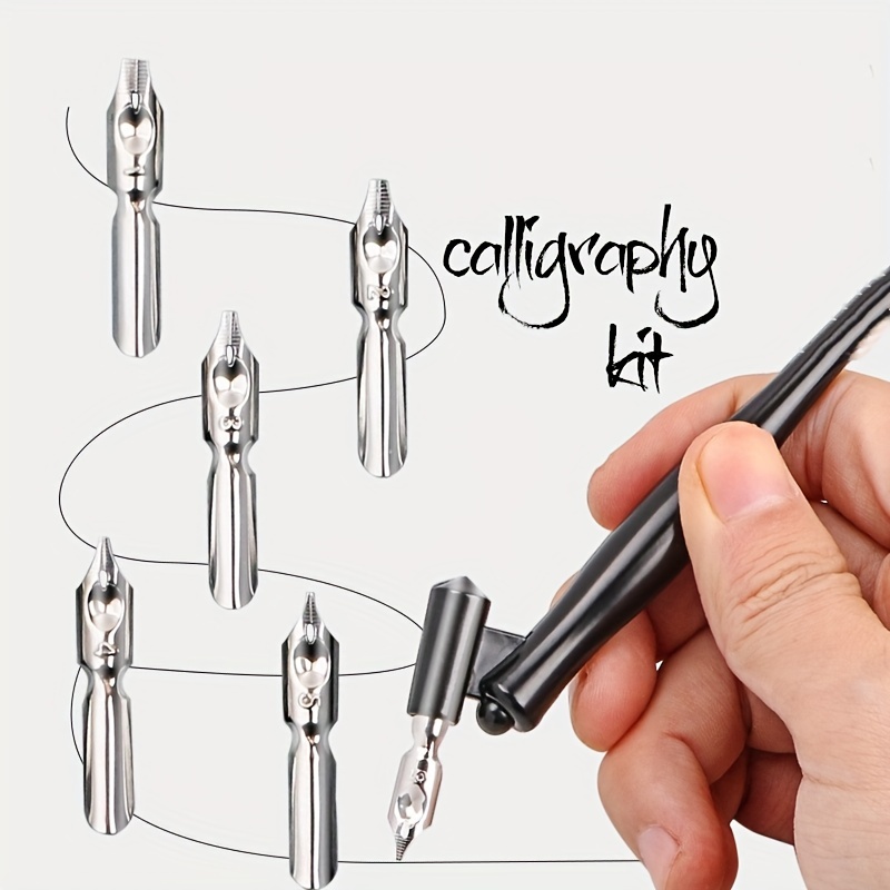 (As Seen on Image) Glass Calligraphy10 Nibs Wooden Dip Pen Set for Cartoon, Lettering, Art Drawing