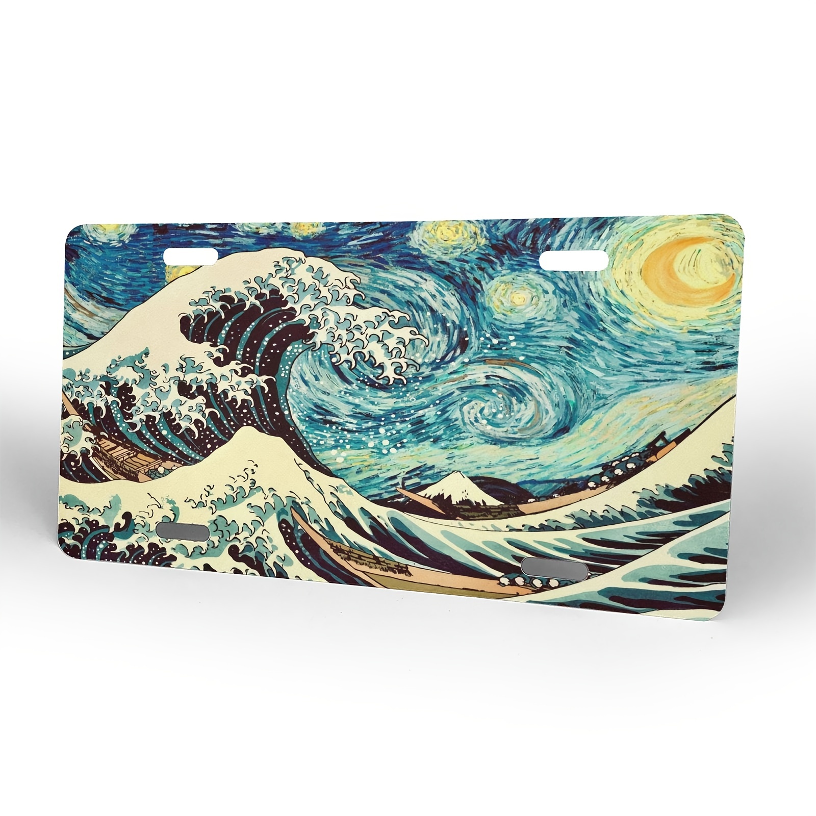 Van Gogh Starry Night License Plate Frame, Decorative License Plate Holder,  Car Tag Frame