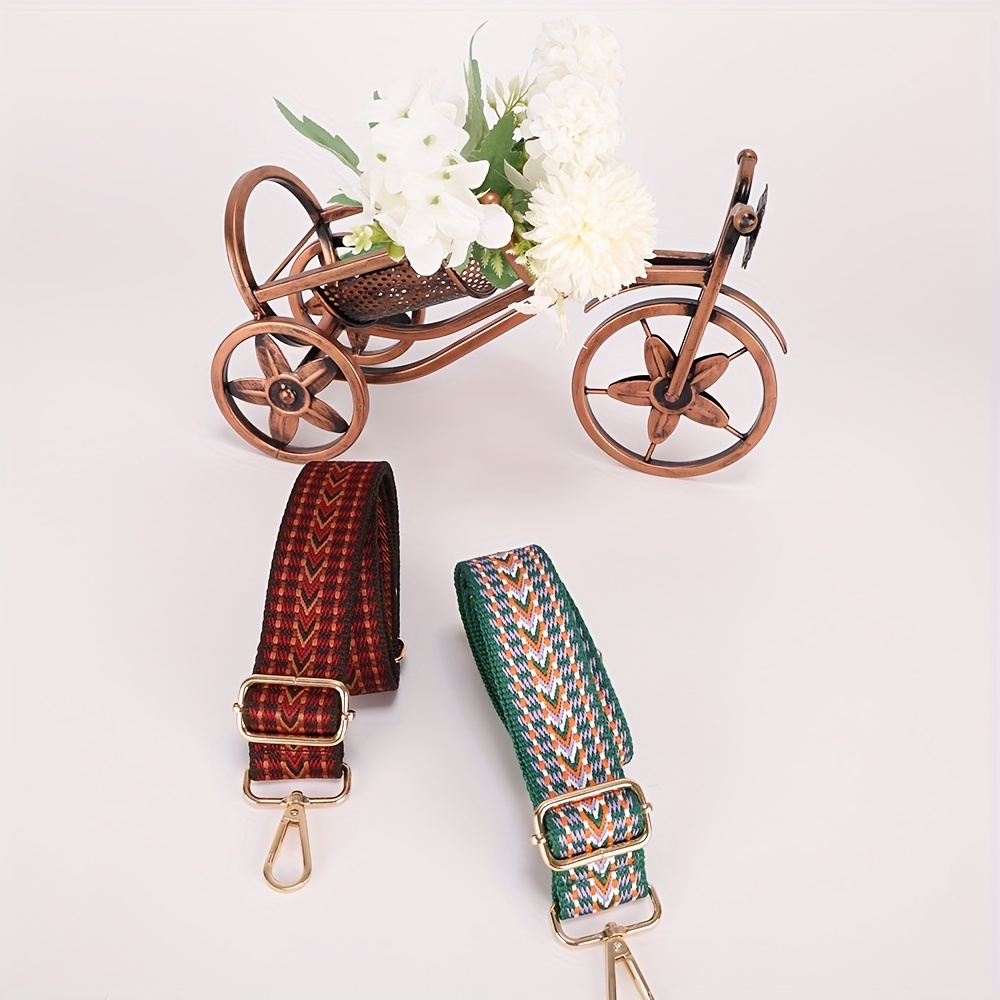 Vintage Pattern Strap Durable Adjustable Shoulder Bag Strap Wide Ethnic Strap