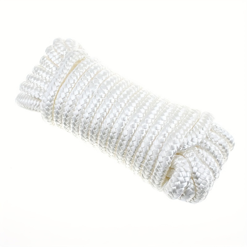 Nylon Double Diamond Braid Marine Dock Line - White - 3/8 x 15