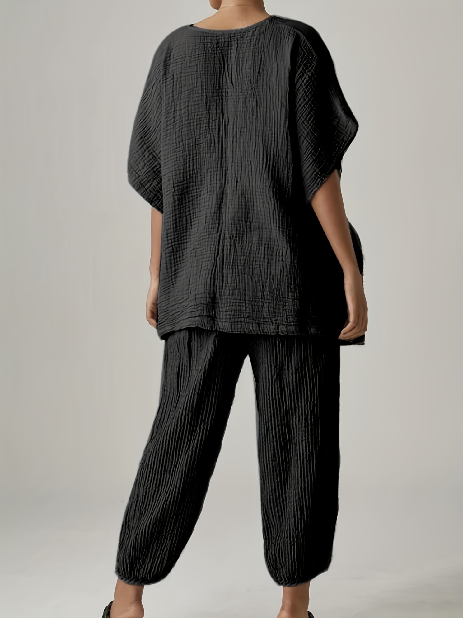 Solid Top & Wide Leg Pants 2 Piece Set