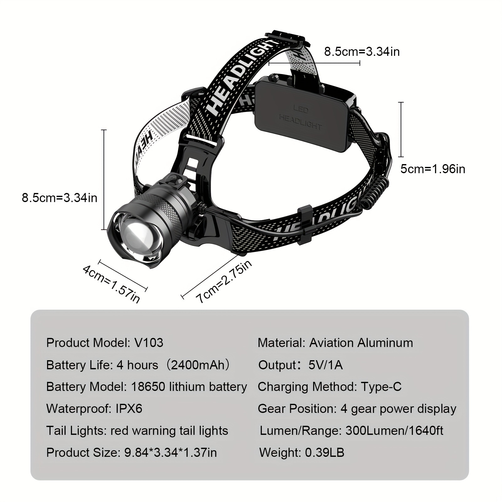 Usb Rechargeable Headlamp, Mode Led High Lumen Bright Head Lamp,  Lightweight Waterproof Flashlight For Outdoor Running Hunting Hiking  Camping Temu