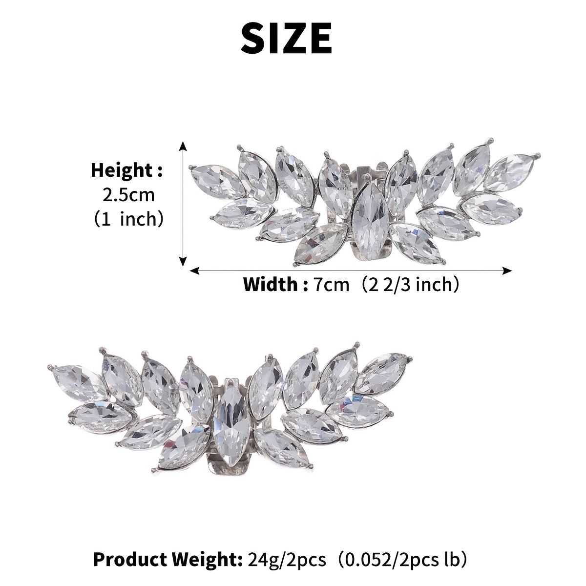 Crystal Rhinestone Shoe Clips DIY Floral Shoe Buckle Shoe Decoration for Wedding Party,Temu