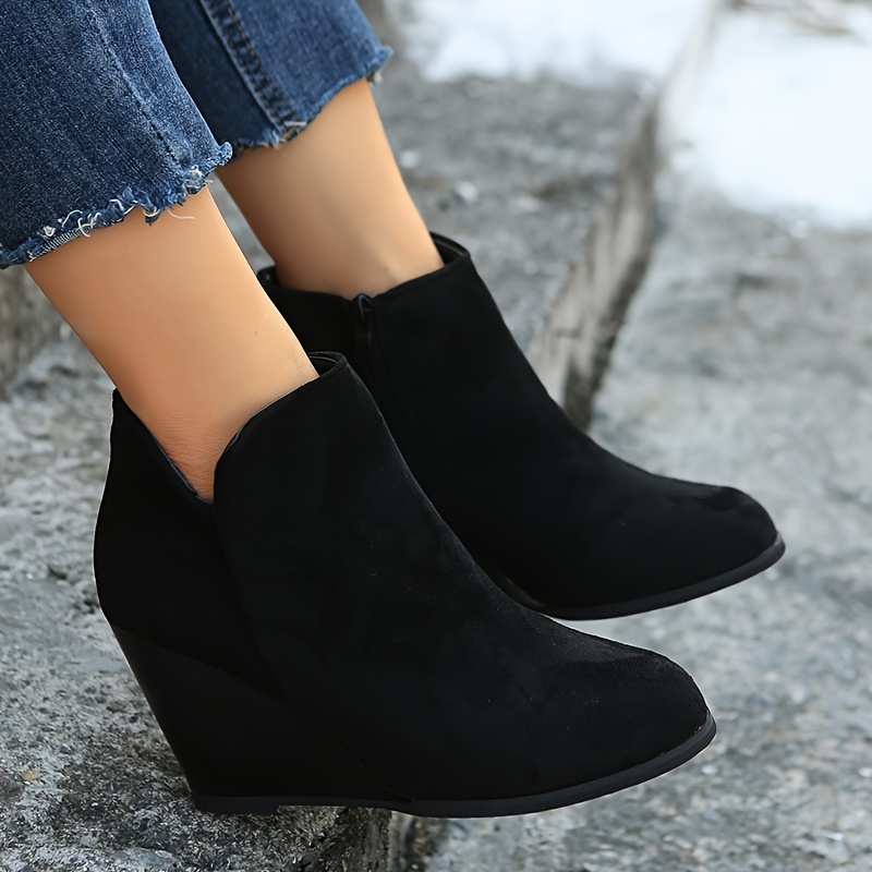 Girls black clearance wedge boots